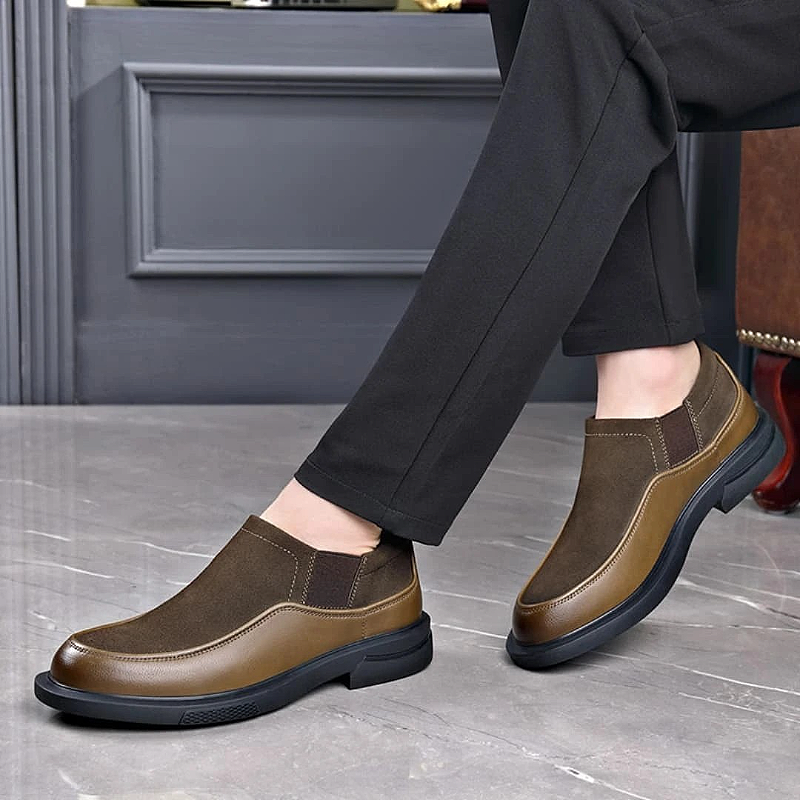 Men's Leather Slip-On Casual Business Shoes