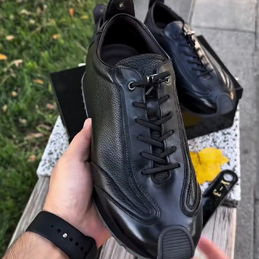 Men's Leather Lace-Up Comfortable Outdoor Shoes