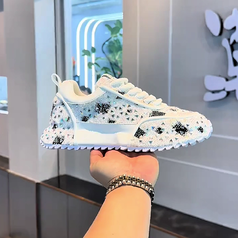 White Crystal Pattern Sneaker