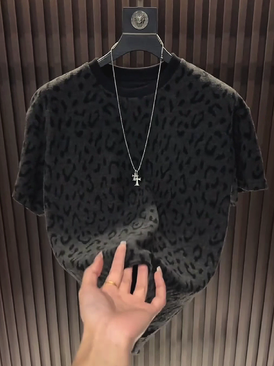 Leopard Print Fleece Tee
