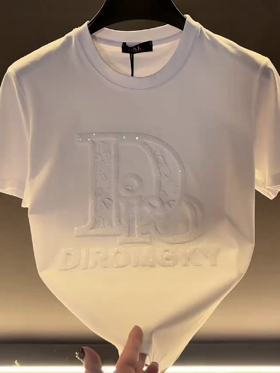 Men's Rhinestone Letter Embroidery Graphic T-Shirt