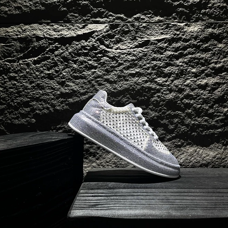 White Crystal Mesh Sneaker