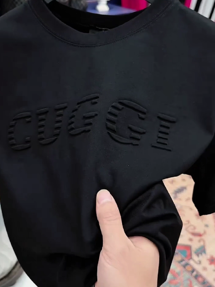 Men's Large Embossed Letter Graphic T-Shirt
