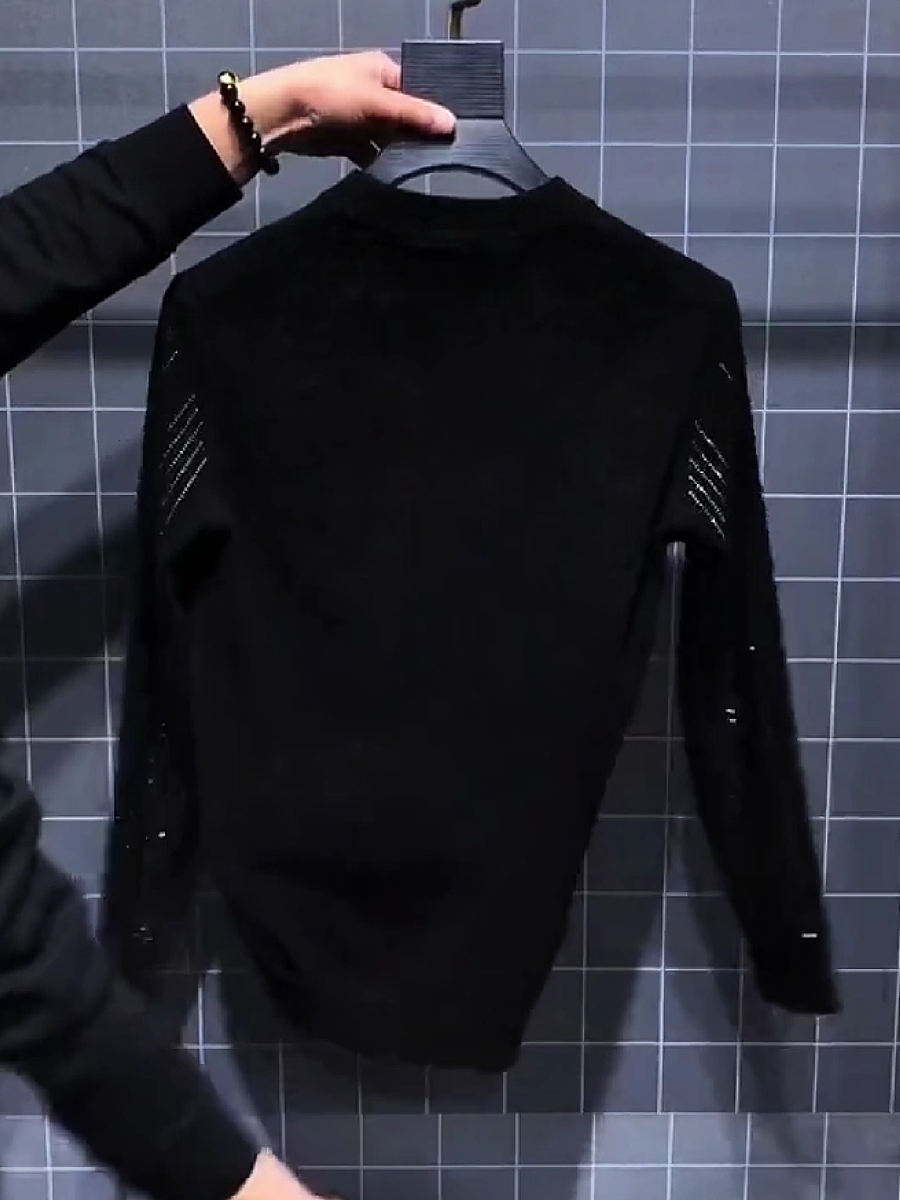 Black Sequin Knit Sweater