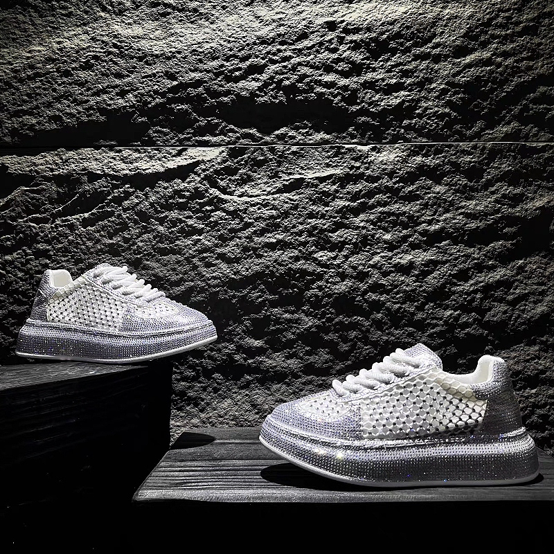 White Crystal Mesh Sneaker