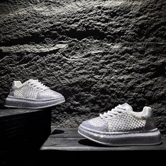 White Crystal Mesh Sneaker