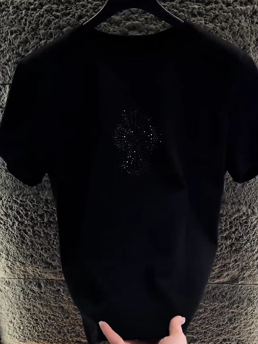 Men's Rhinestone Cross Graphic Tee