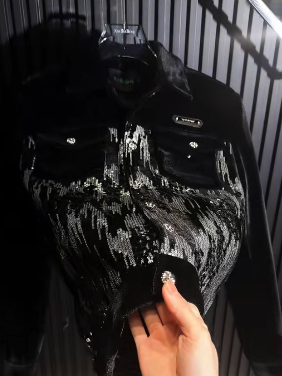 Sequin Denim Jacket