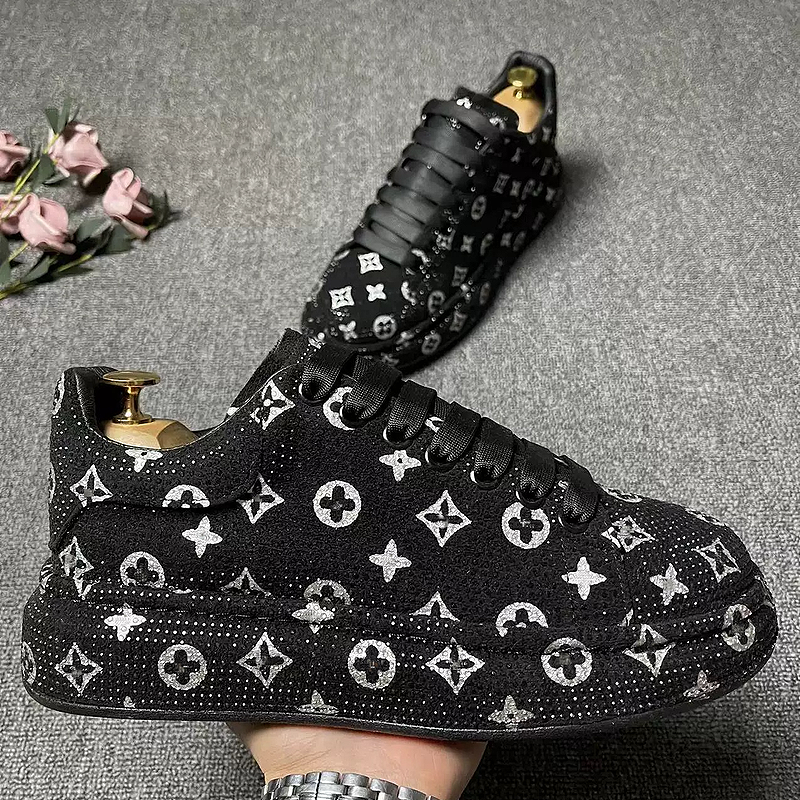 Black Monogram Crystal Sneakers