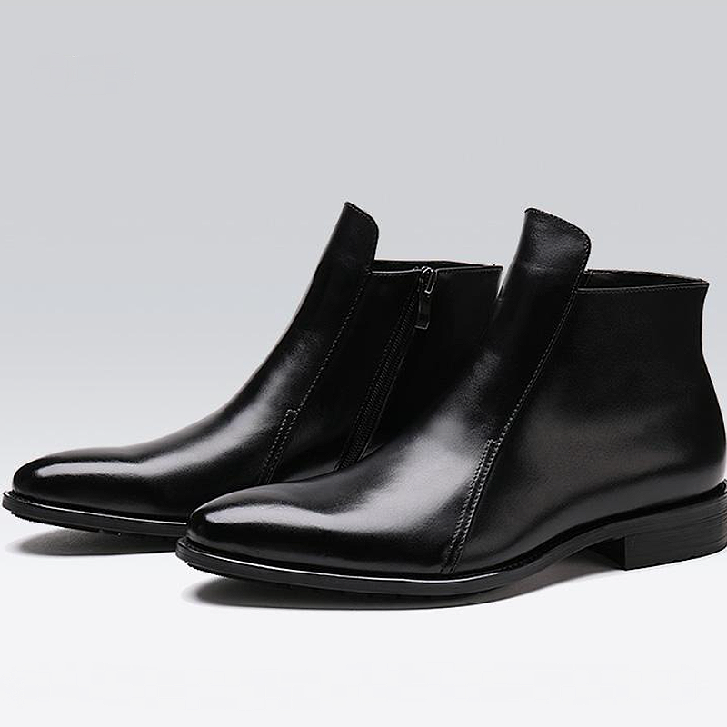 Black Leather Chelsea Boot