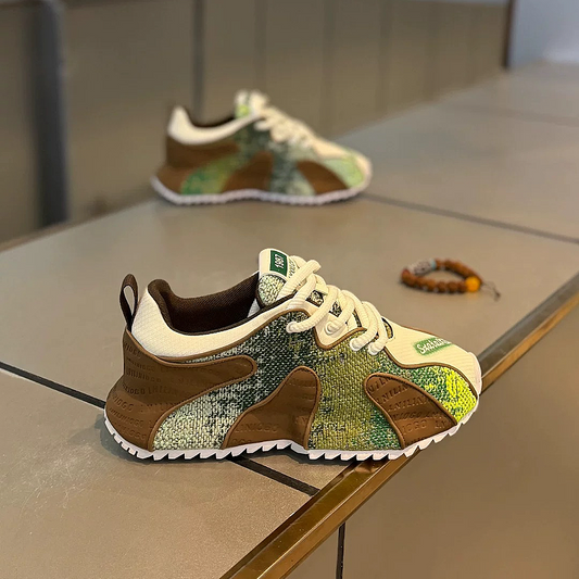 Green Brown Patchwork Sneaker