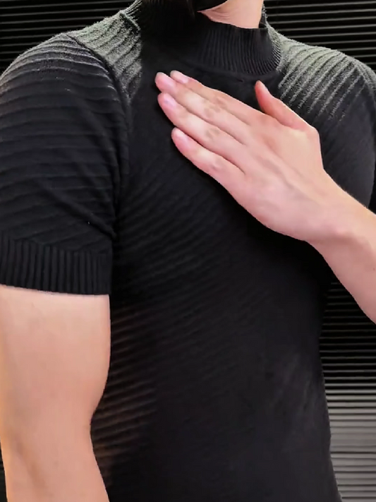 Ribbed Knit Crewneck Shirt