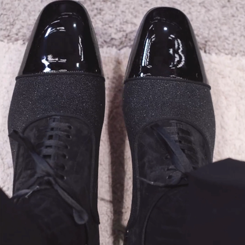 Black Cap Toe Oxford Shoe