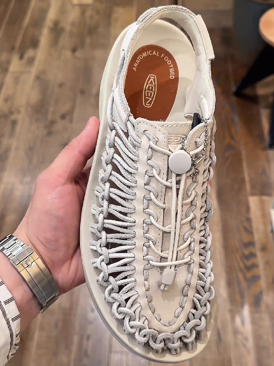 Men's Cream Woven Mesh Sneaker Shoe