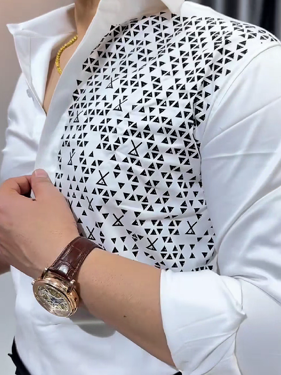 Geometric Print Dress Shirt