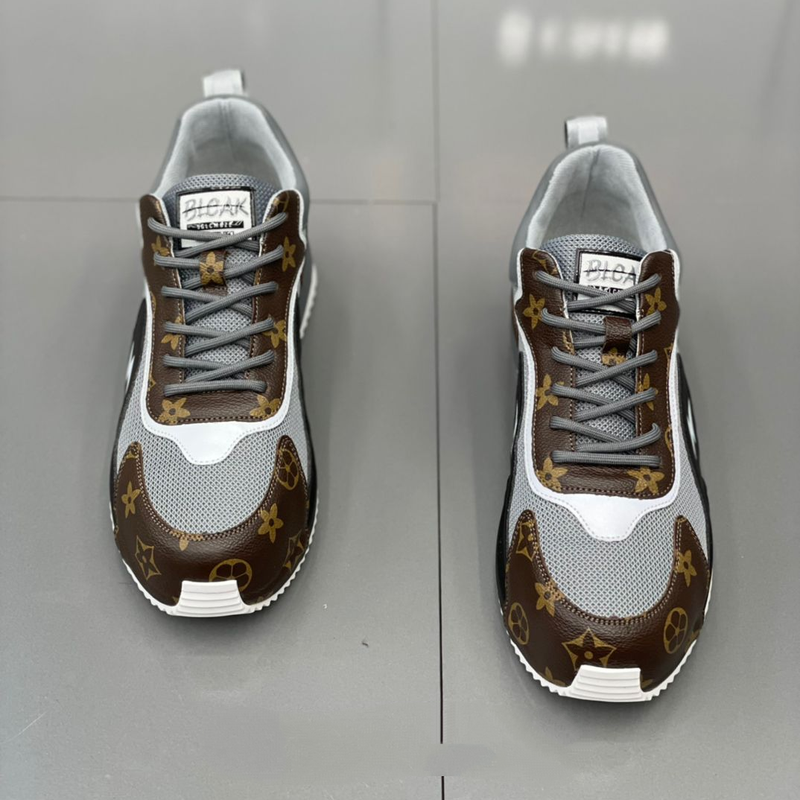 Men's Patterned Lace-Up Athletic Sneakers with Comfortable Sole