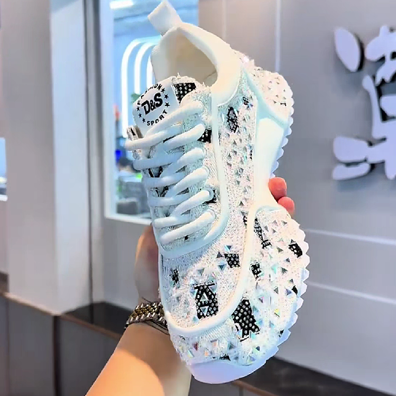 White Crystal Pattern Sneaker
