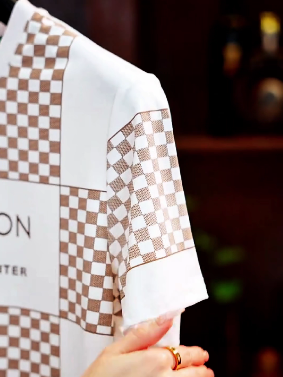Men's Checkered Pattern Short Sleeve T-Shirt