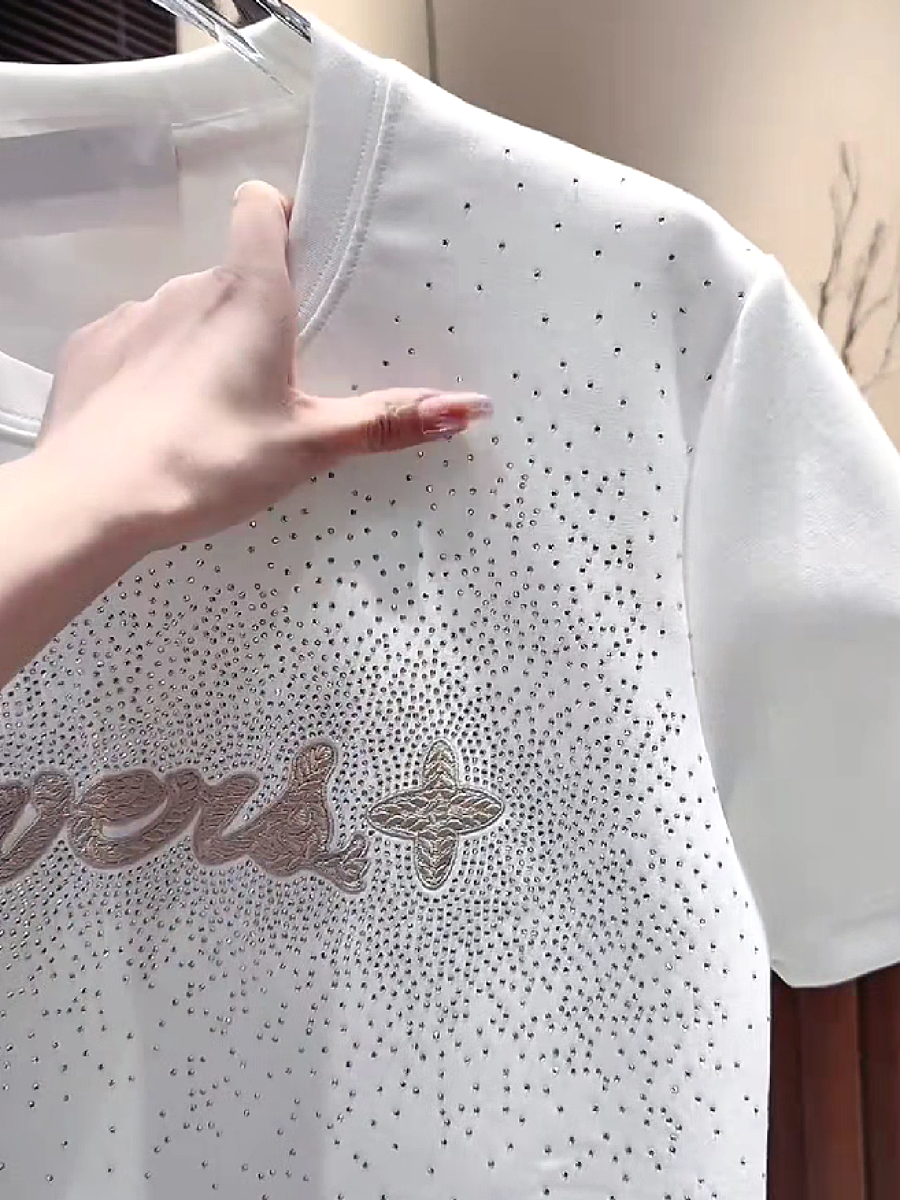 Rhinestone Word Print Tee