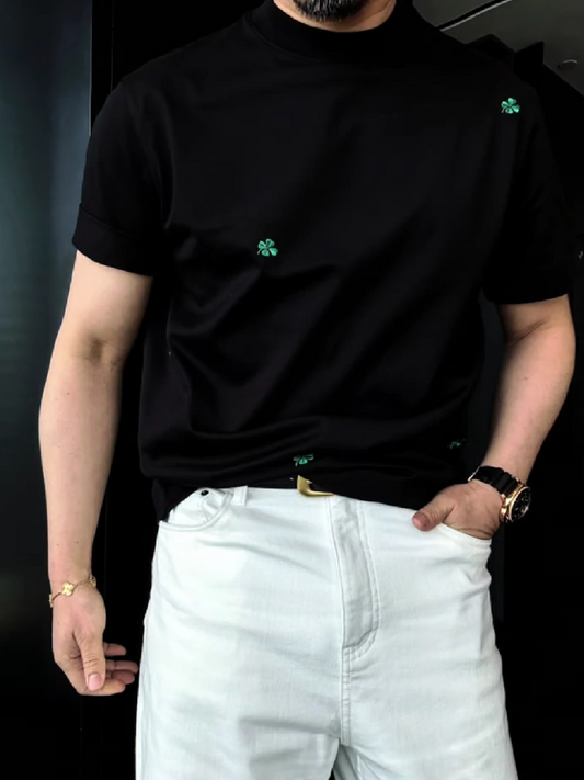 Men's Clover Embroidered Short Sleeve T-Shirt