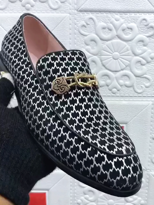 PatternedGold Accent Loafer