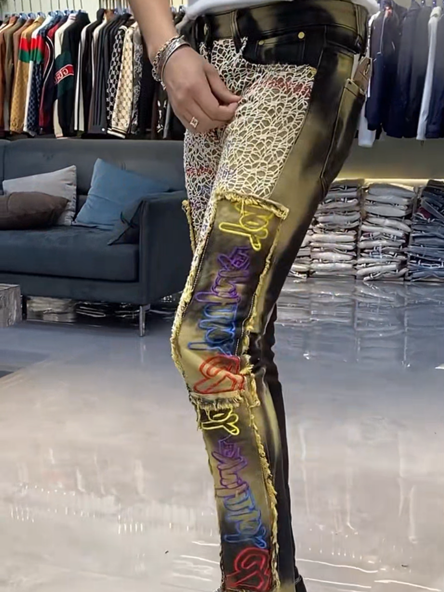 Artistic Patchwork Skinny Jeans