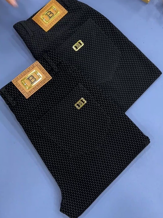 Monogram Pattern Slim Pants