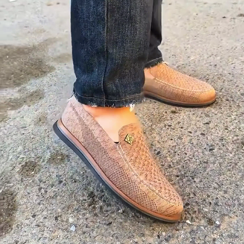 Men's Woven Slip-On Casual Driving Shoes