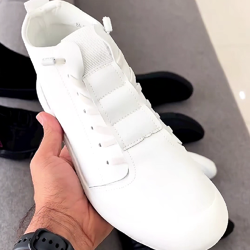 Men's Minimalist Leather High-Top Sneakers