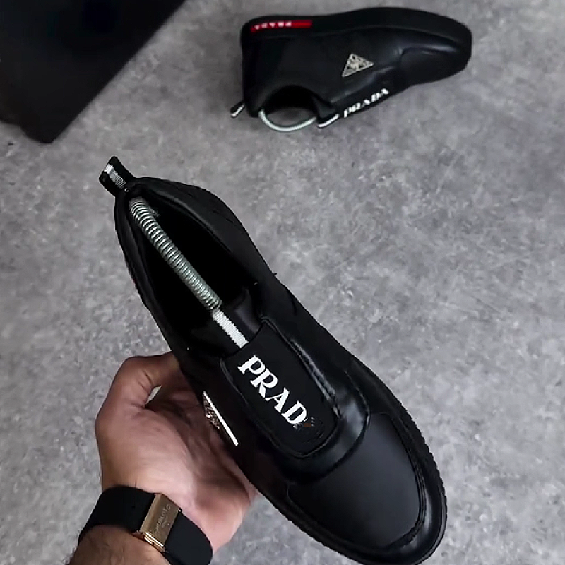 Black Logo Slip On Sneaker Men