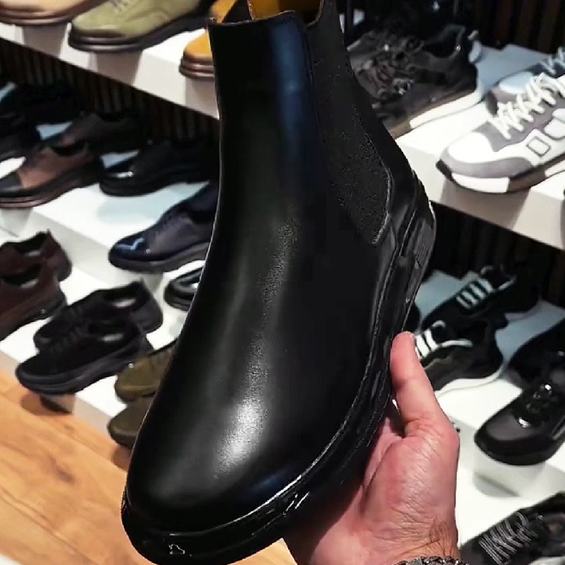 Black Leather Chelsea Boot