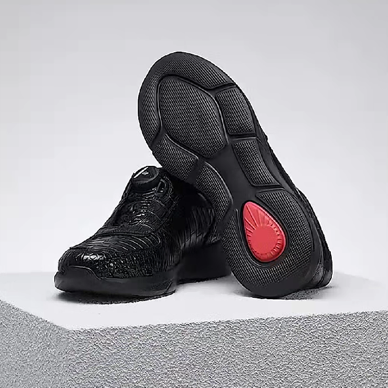 Croc-Embossed Sneakers