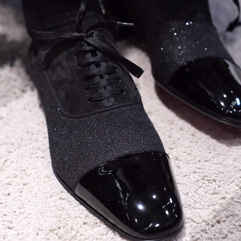 Black Cap Toe Oxford Shoe