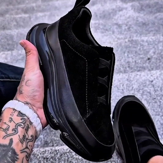 Men's Suede Slip-On Sneakers with Chunky Rubber Sole