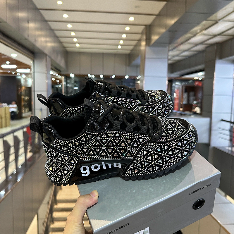 Black Crystal Mesh Sneakers