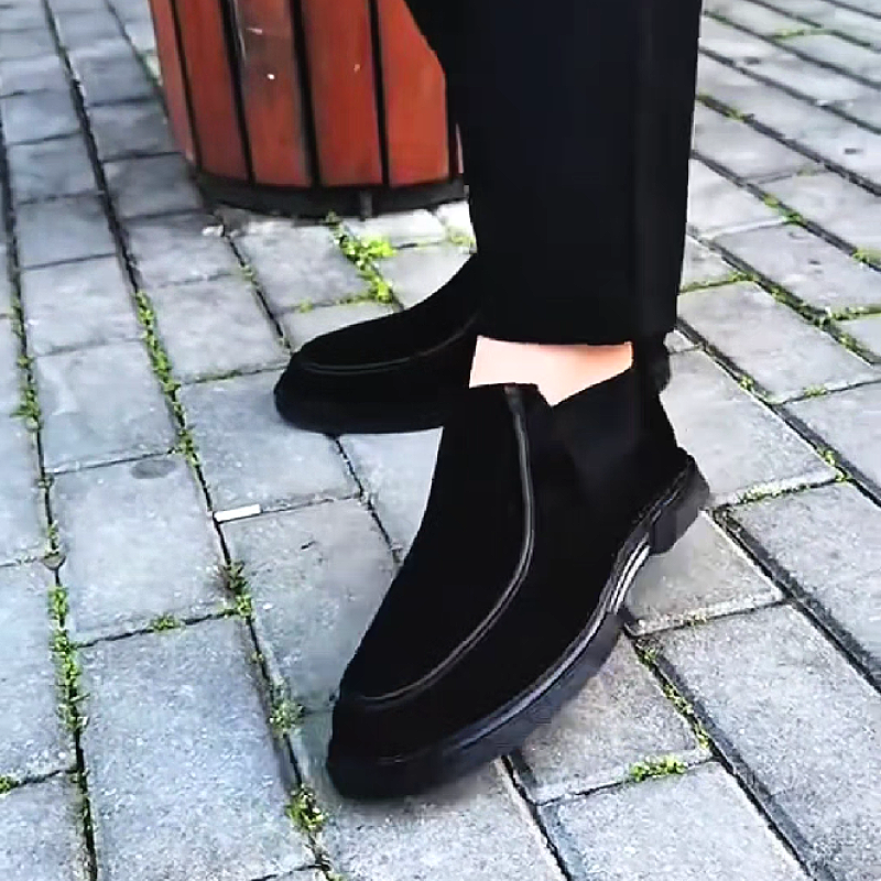 Black Zipper Ankle Boot