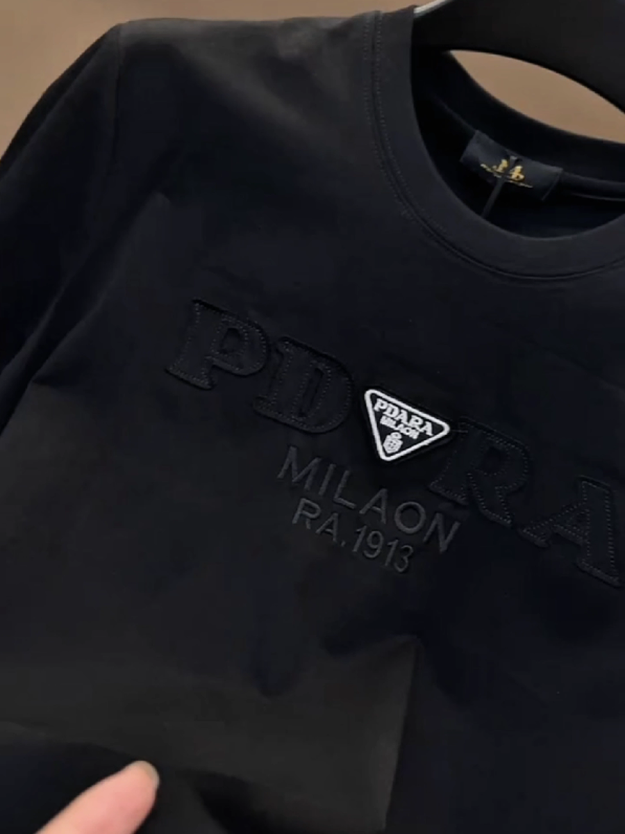 Men's Embroidered Triangle Logo Graphic T-Shirt