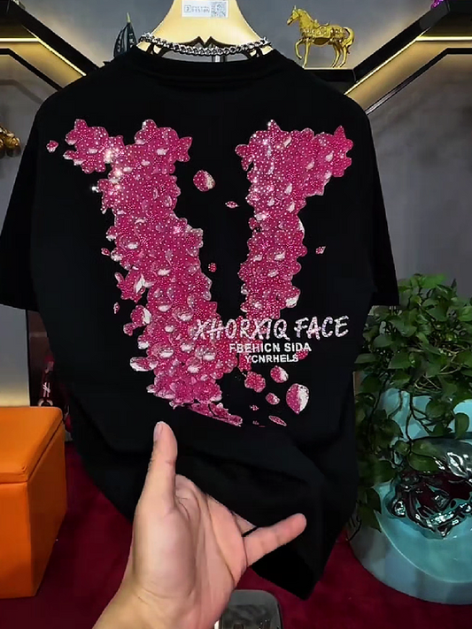 Men's Rhinestone V Graphic T-Shirt
