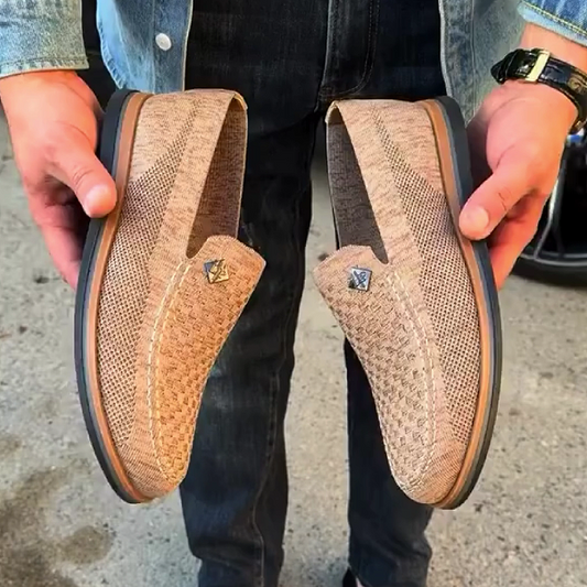 Men's Woven Slip-On Casual Driving Shoes