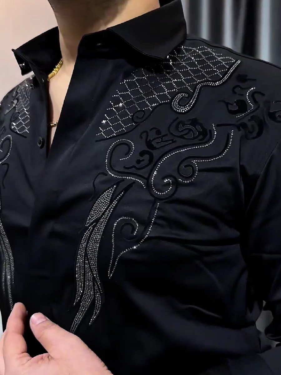 Embroidered Scroll Dress Shirt