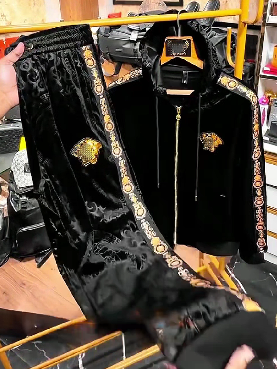 Embroidered Hoodie and Pants Two Set