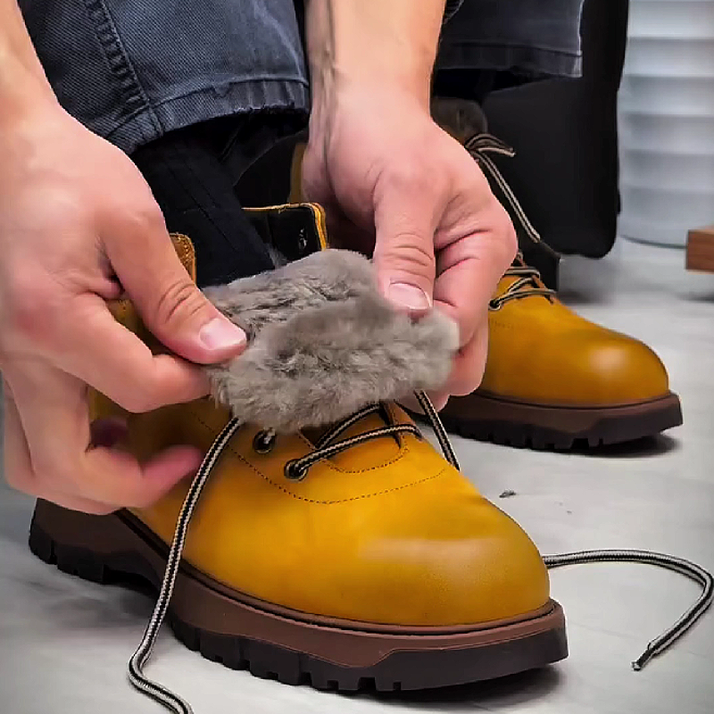 Yellow Lace Up Winter Boot