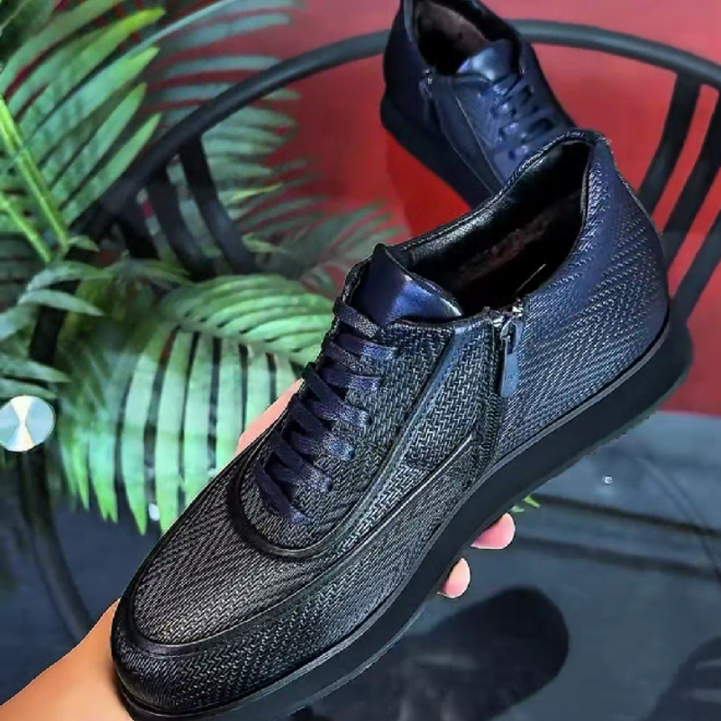 Men's Velvet Lace-up Casual Shoes