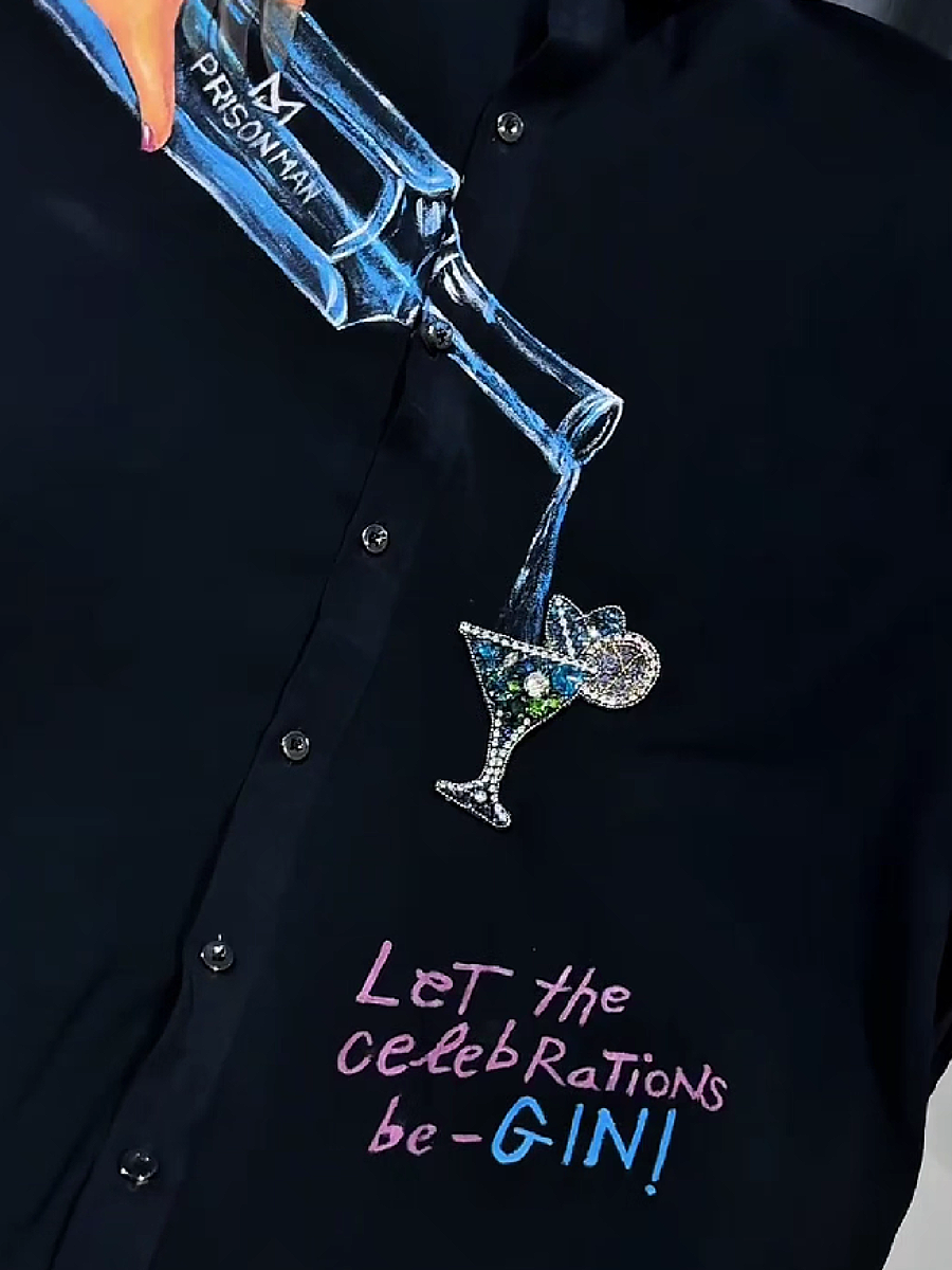 Gin Print Dress Shirt