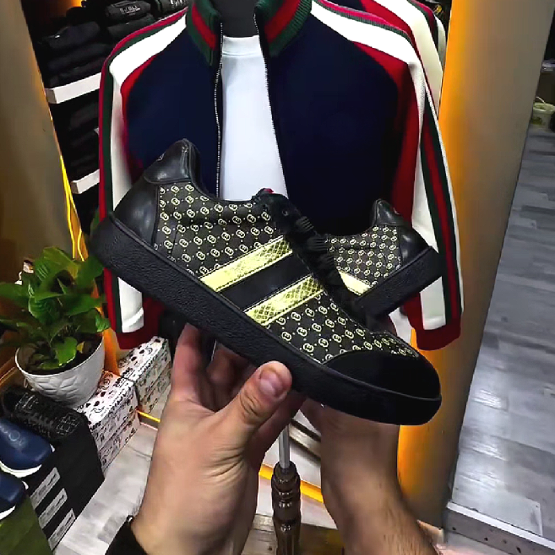 Patterned Leather Sneaker