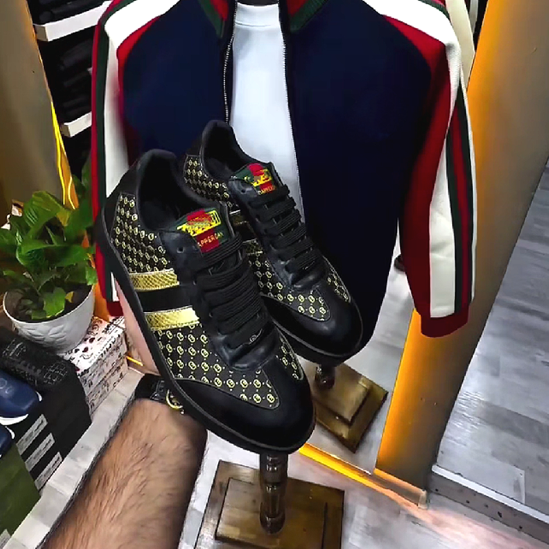 Patterned Leather Sneaker