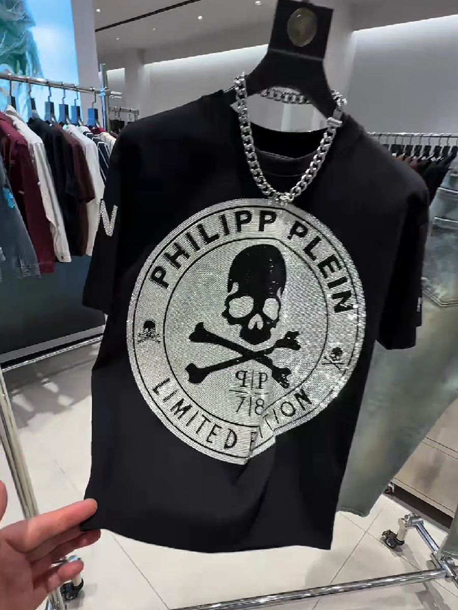 Men's Rhinestone Skull Graphic T-Shirt