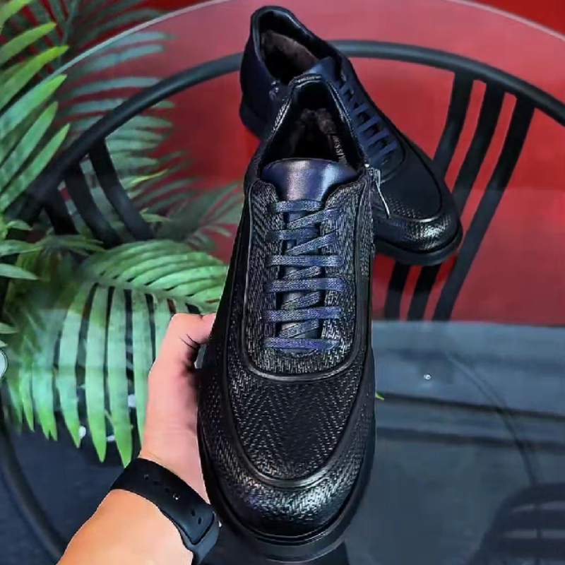 Men's Velvet Lace-up Casual Shoes