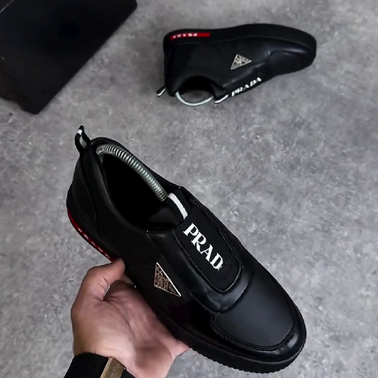 Black Logo Slip On Sneaker Men