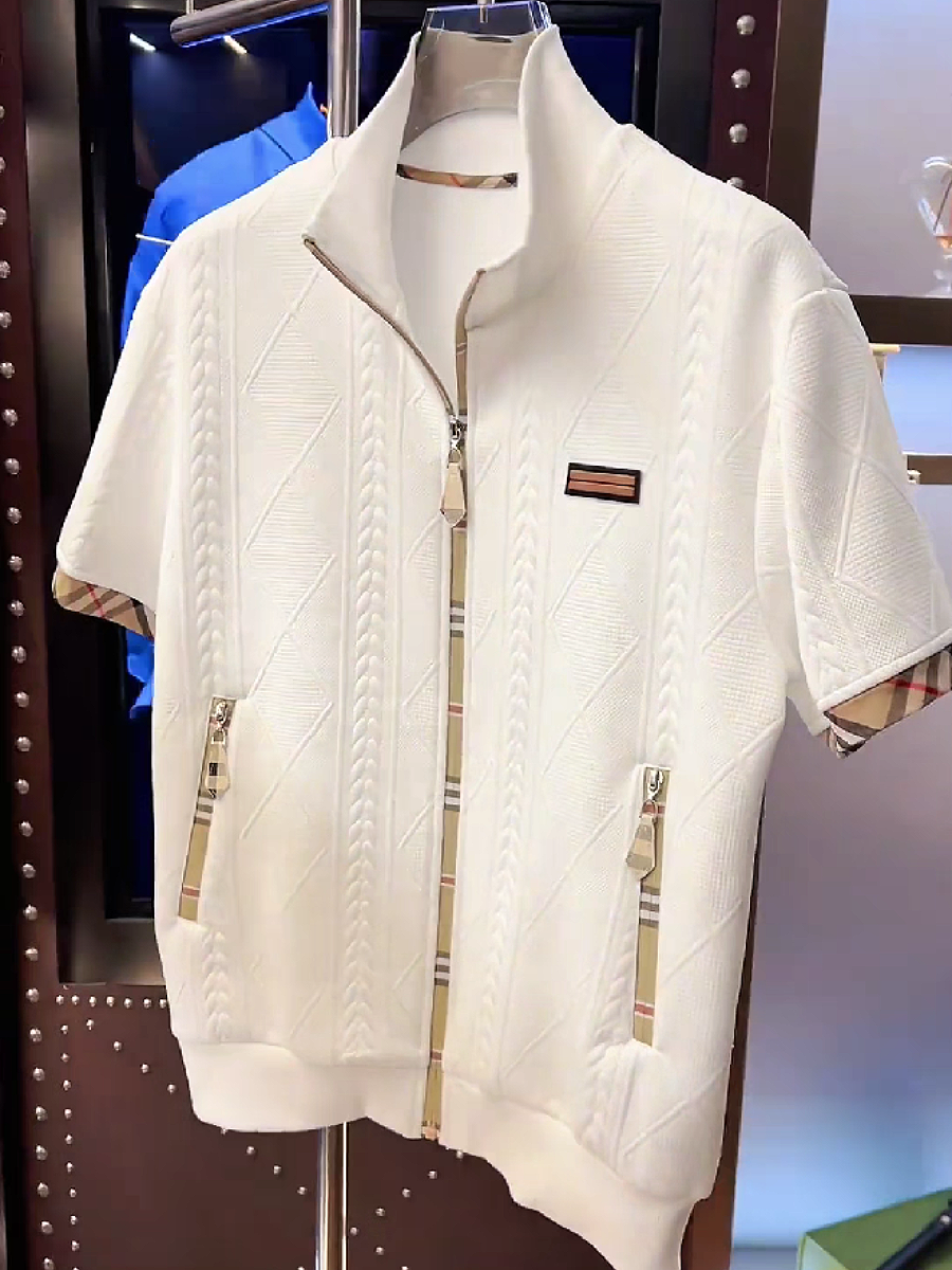 Men's Short Sleeve Knit Zip Up Jacket